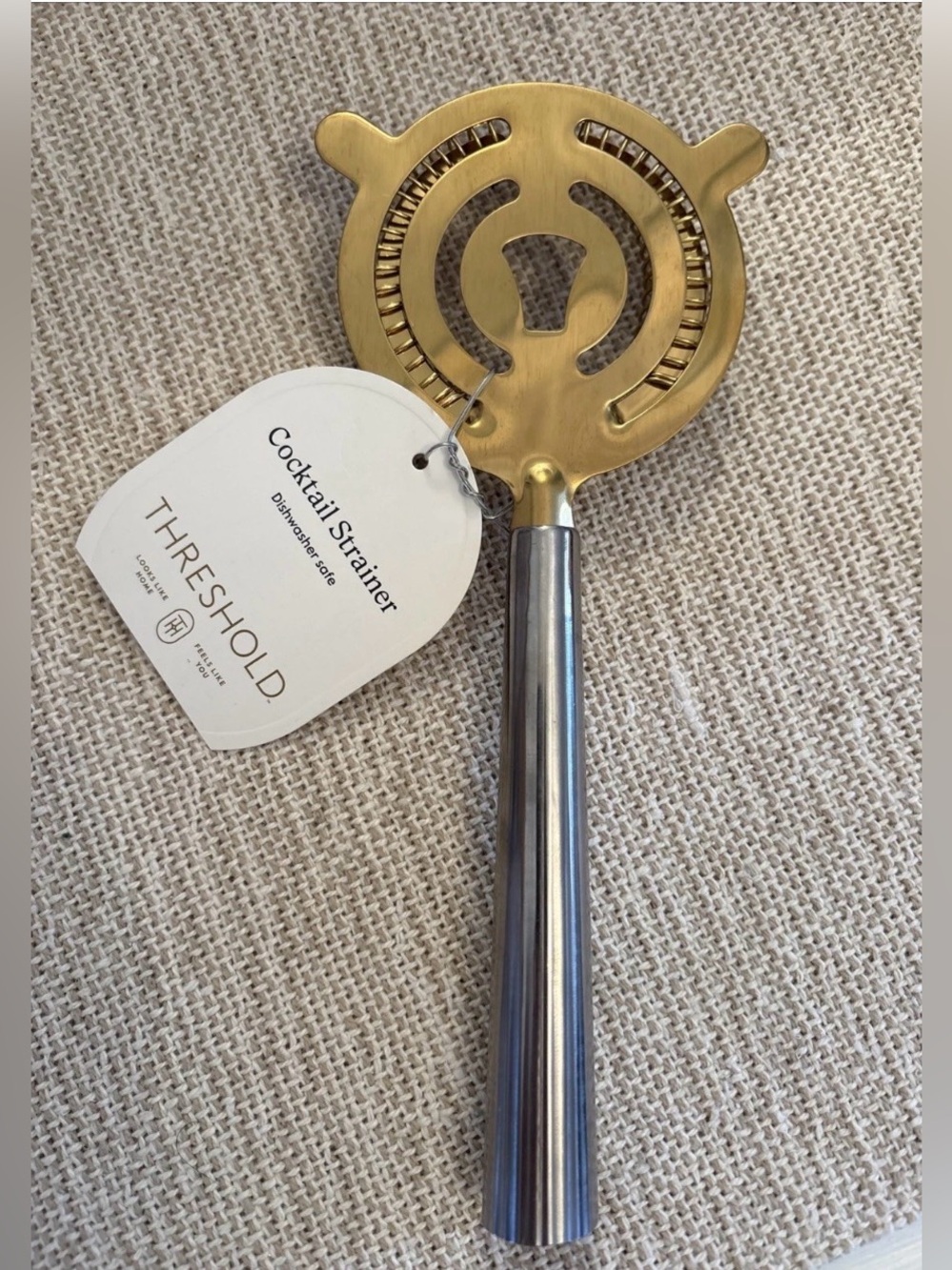 Threshold Gold and Silver Cocktail Strainer new with tags dishwasher safe